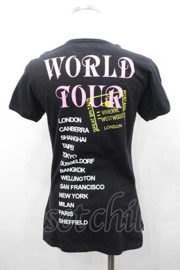 画像2: ヴィヴィアンウエストウッド 中古 / TS/回顧展限定リッププリントTシャツ S 黒  I-26-02-28-026-ts-HD-ZI (2)