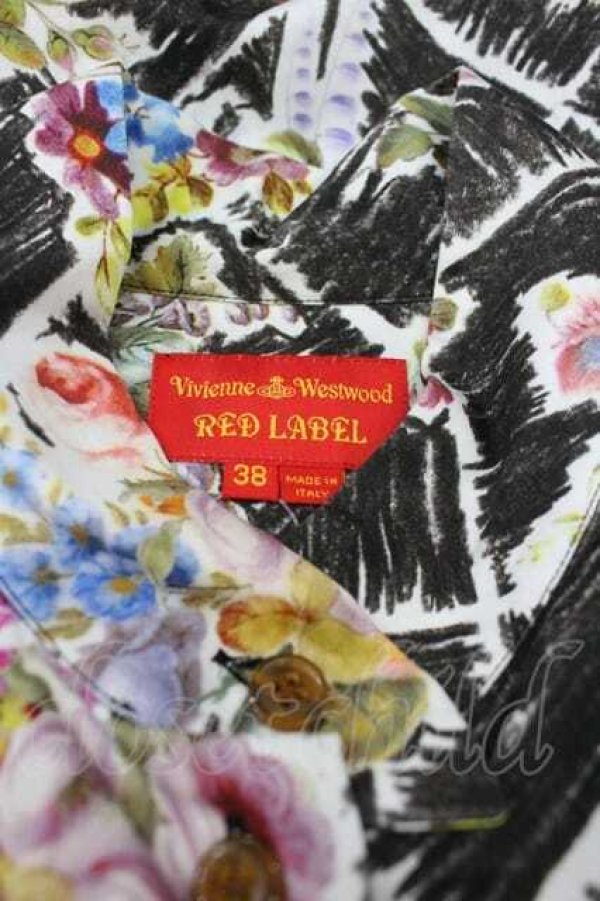画像4: ヴィヴィアンウエストウッド 中古 / フルーツチェック半袖ブラウス 38 黒  I-26-02-28-031-bl-HD-ZI (4)