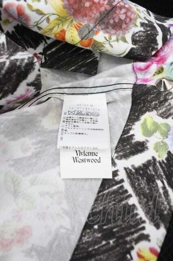 画像5: ヴィヴィアンウエストウッド 中古 / フルーツチェック半袖ブラウス 38 黒  I-26-02-28-031-bl-HD-ZI (5)