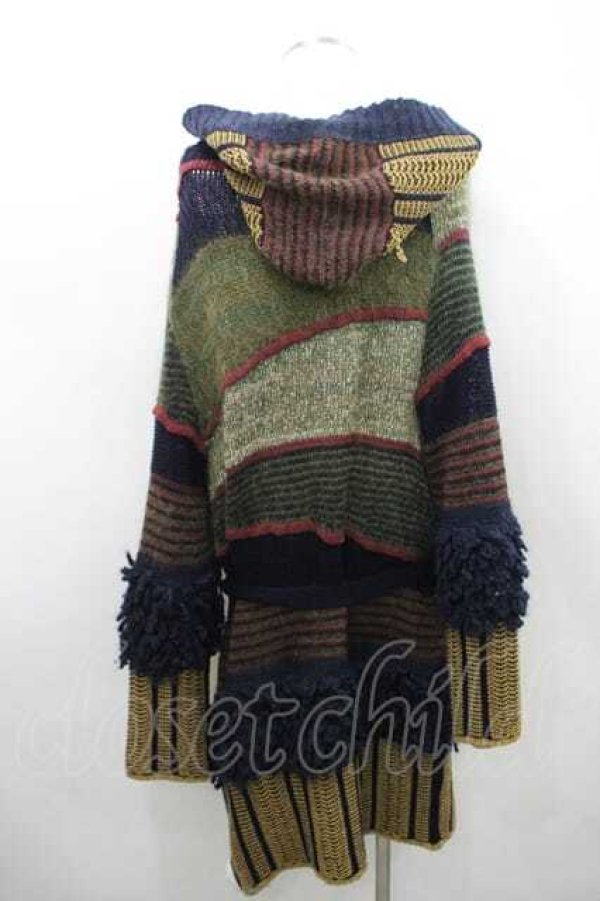 画像2: ヴィヴィアンウエストウッド MAN 中古 / SPECIAL KNITガウン  グリーンＸネイビーｘブラウン  I-26-02-28-001-co-HD-ZI (2)