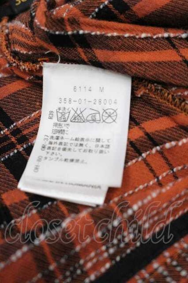 画像4: ANGLOMANIA 中古 / チェックタイトスカート  オレンジＸ黒チェック  I-26-02-28-039-sk-HD-ZI (4)