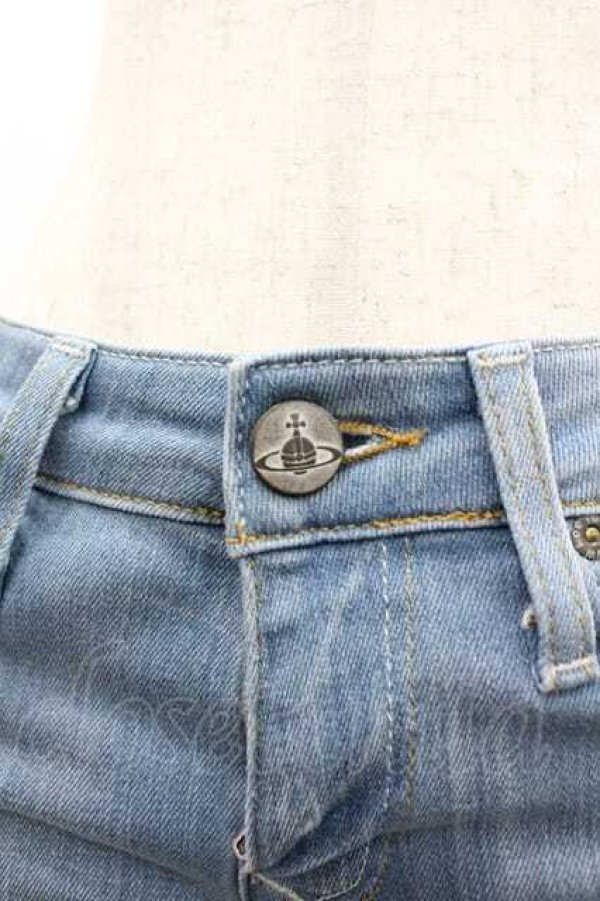 画像3: ANGLOMANIA 中古 / 刺繍入リモンローパンツ Ｍ ライトインディゴ  I-26-02-28-041-pa-HD-ZI (3)