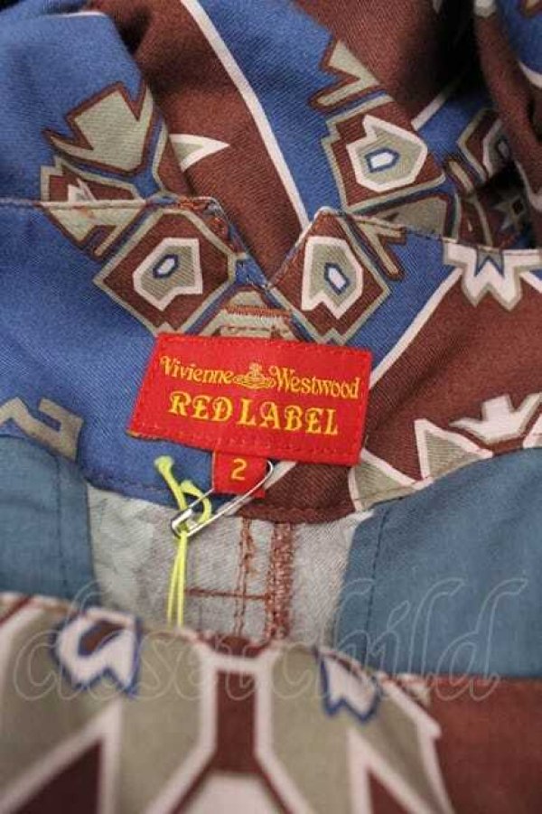 画像4: ヴィヴィアンウエストウッド 中古 / 総柄パンツ 2 青Ｘ茶  I-26-02-28-042-pa-HD-ZI (4)