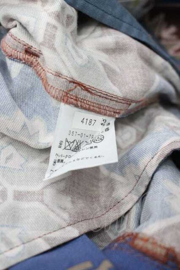 画像6: ヴィヴィアンウエストウッド 中古 / 総柄パンツ 2 青Ｘ茶  I-26-02-28-042-pa-HD-ZI (6)