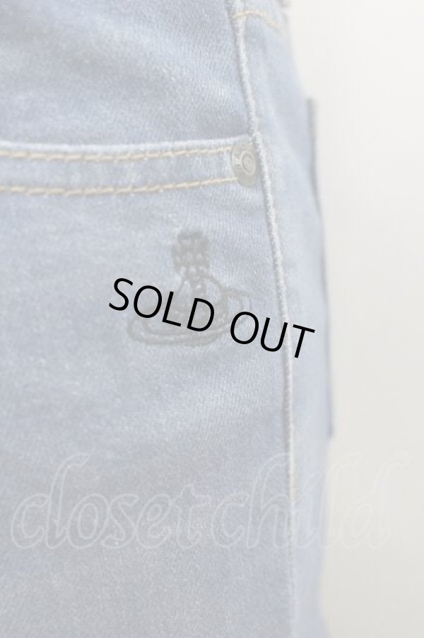 画像2: ANGLOMANIA 中古 / オーブ刺繍デニムパンツ 36 青デニム  I-26-02-28-043-pa-HD-ZI (2)