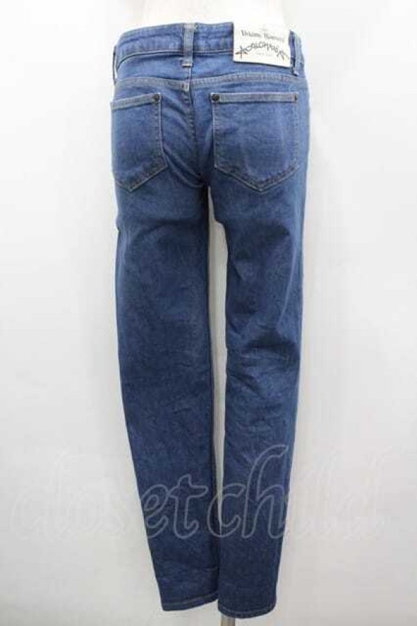 画像4: ANGLOMANIA 中古 / オーブ刺繍デニムパンツ 36 青デニム  I-26-02-28-043-pa-HD-ZI (4)