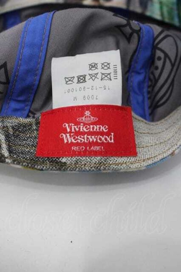 画像3: ヴィヴィアンウエストウッド 中古 / フレンチワークキャップ  白Ｘ青Ｘ緑  I-26-02-28-052-gd-HD-ZI (3)