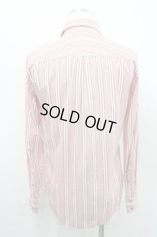画像2: ヴィヴィアンウエストウッド MAN 中古 //オーブ刺繍ストライプシャツ 46 ピンクＸ白  I-26-02-28-006-bl-HD-ZI (2)