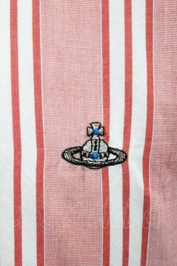 画像3: ヴィヴィアンウエストウッド MAN 中古 //オーブ刺繍ストライプシャツ 46 ピンクＸ白  I-26-02-28-006-bl-HD-ZI (3)