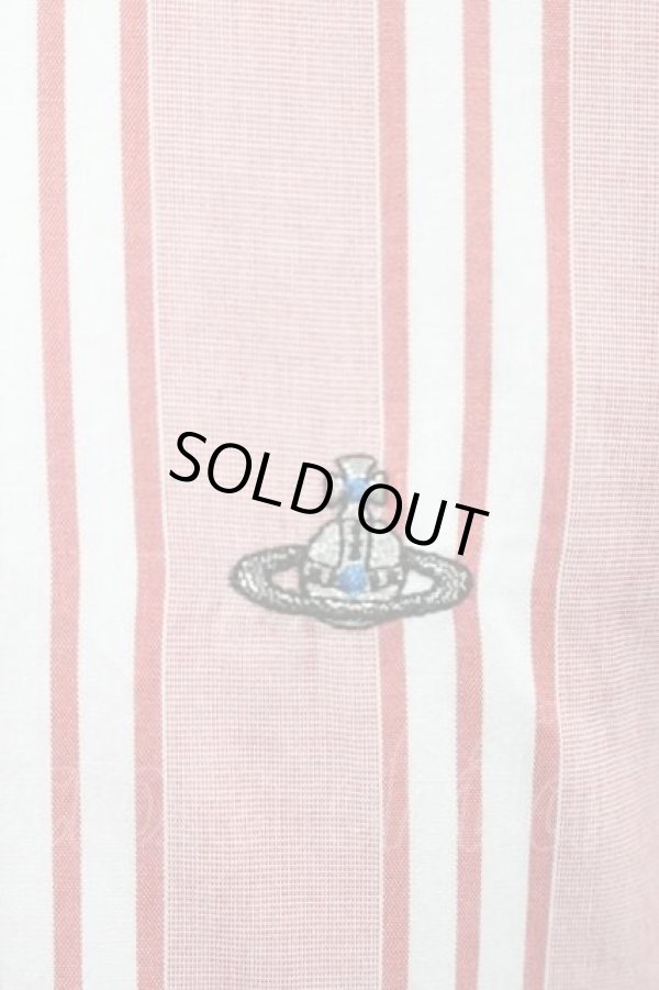 画像3: ヴィヴィアンウエストウッド MAN 中古 //オーブ刺繍ストライプシャツ 46 ピンクＸ白  I-26-02-28-006-bl-HD-ZI (3)