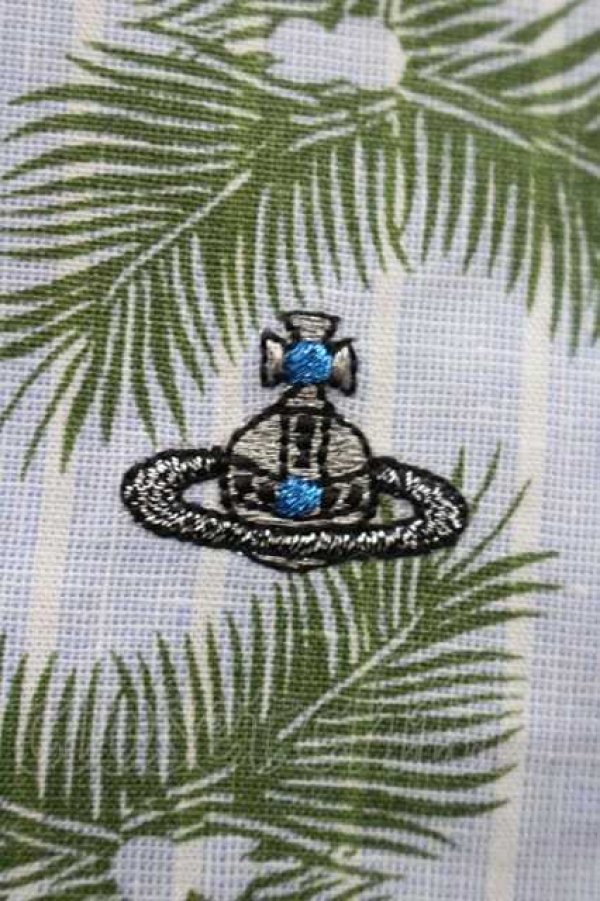 画像5: ヴィヴィアンウエストウッド MAN 中古 / ヤシノ木風シャツ 46 青ｘ緑ｘ茶  I-26-02-28-008-bl-HD-ZI (5)