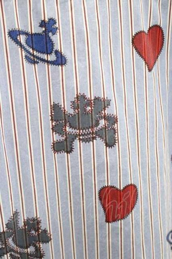 画像4: ヴィヴィアンウエストウッド MAN 中古 / MAN HEAR SKULL ORB ショートスリーブジップシャツ 46 ネイビー  I-26-02-28-009-bl-SZ-ZI (4)