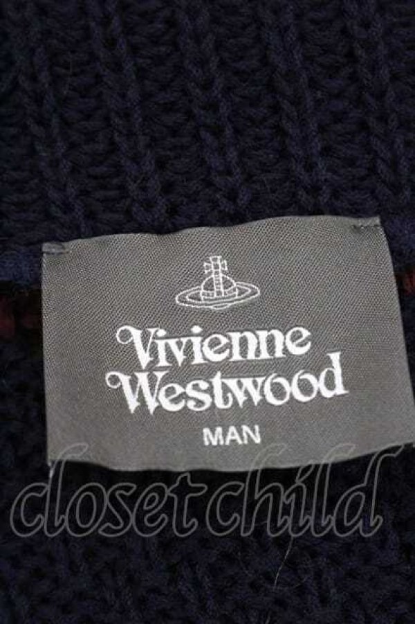 画像7: ヴィヴィアンウエストウッド MAN 中古 / SPECIAL KNITガウン  グリーンＸネイビーｘブラウン  I-26-02-28-001-co-HD-ZI (7)