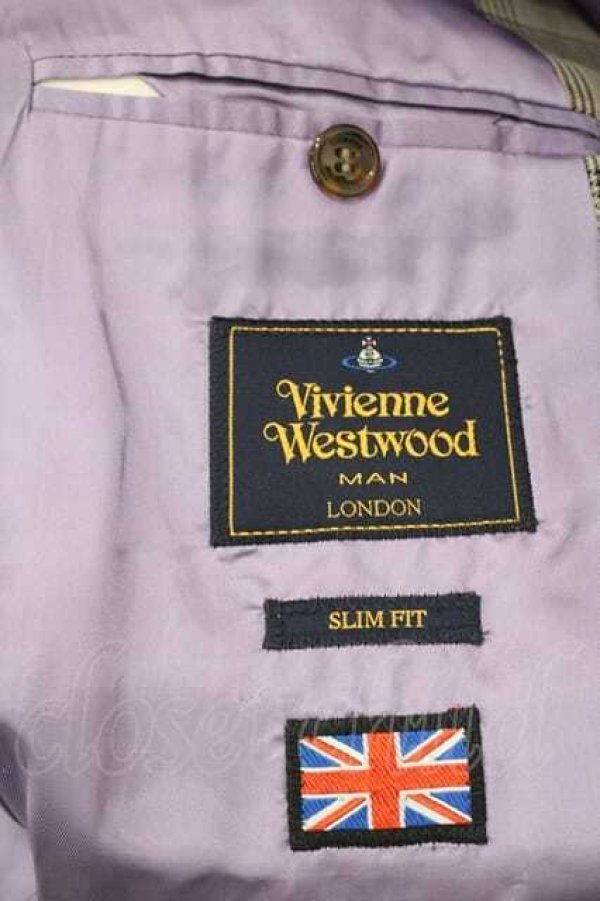 画像5: ヴィヴィアンウエストウッド MAN 中古 / /スリムフィットチェックテーラード 48 グレー  I-26-02-28-014-jc-HD-ZI (5)