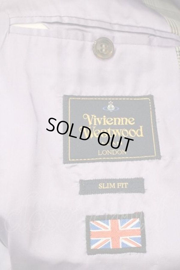 画像5: ヴィヴィアンウエストウッド MAN 中古 / /スリムフィットチェックテーラード 48 グレー  I-26-02-28-014-jc-HD-ZI (5)