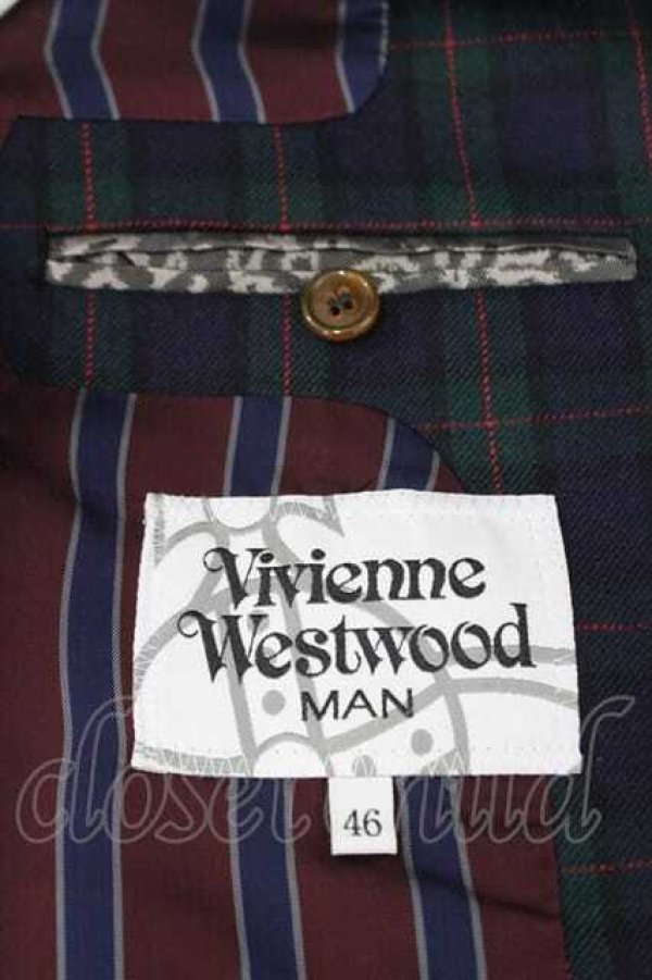 画像5: ヴィヴィアンウエストウッド MAN 中古 / /タータンチェックジャケット 46 グリーンチェック  I-26-02-28-015-jc-HD-ZI (5)