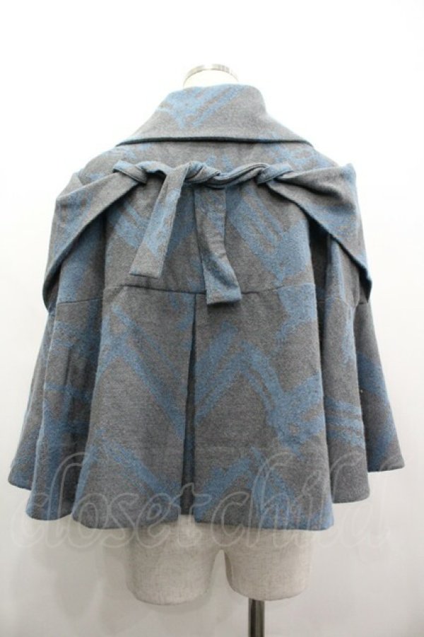 画像2: ヴィヴィアンウエストウッド 中古 / CHOICE模様ケープ 2 サックス  I-26-03-29-029-jc-HD-ZI (2)