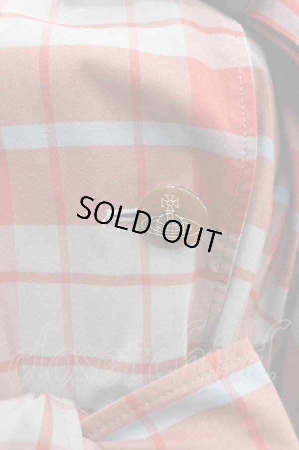 画像3: ヴィヴィアンウエストウッド 中古 / CHOICEチェックコート 2 赤Ｘサックス  I-26-03-29-030-co-HD-ZI (3)