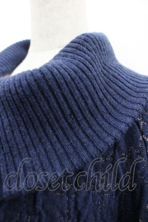 画像3: ヴィヴィアンウエストウッド 中古 / 刺繍ニットジャケット 2 ネイビー  I-26-03-29-033-jc-HD-ZI (3)