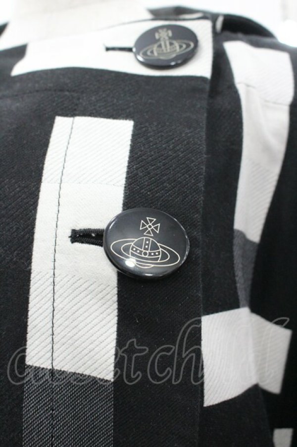 画像3: ヴィヴィアンウエストウッド 中古 / CHOICEチェックジャケット 3 黒Ｘ白チェック  I-26-03-29-035-jc-HD-ZI (3)