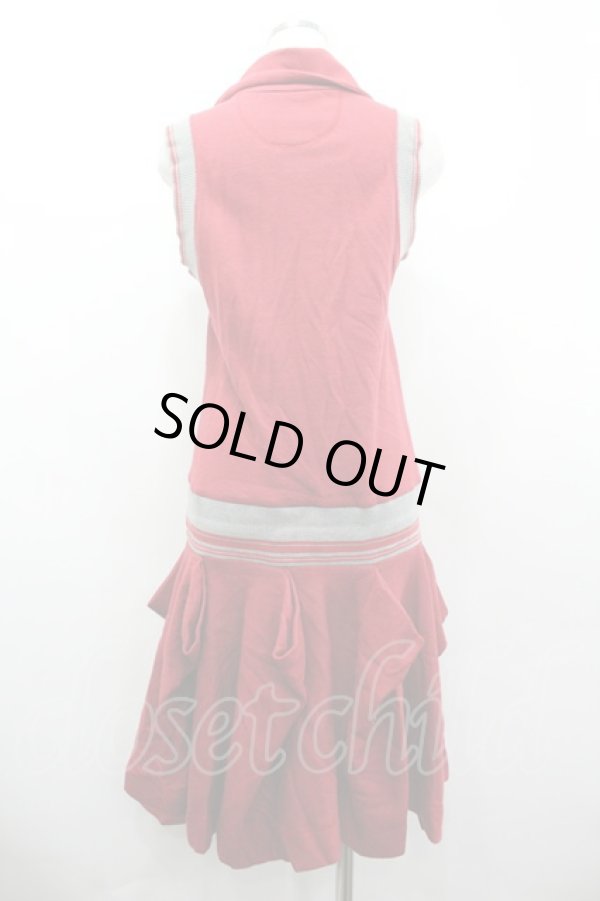 画像2: ヴィヴィアンウエストウッド 中古 / 刺繍衿ノースリーブワンピース 2 赤  I-26-03-29-038-op-HD-ZI (2)