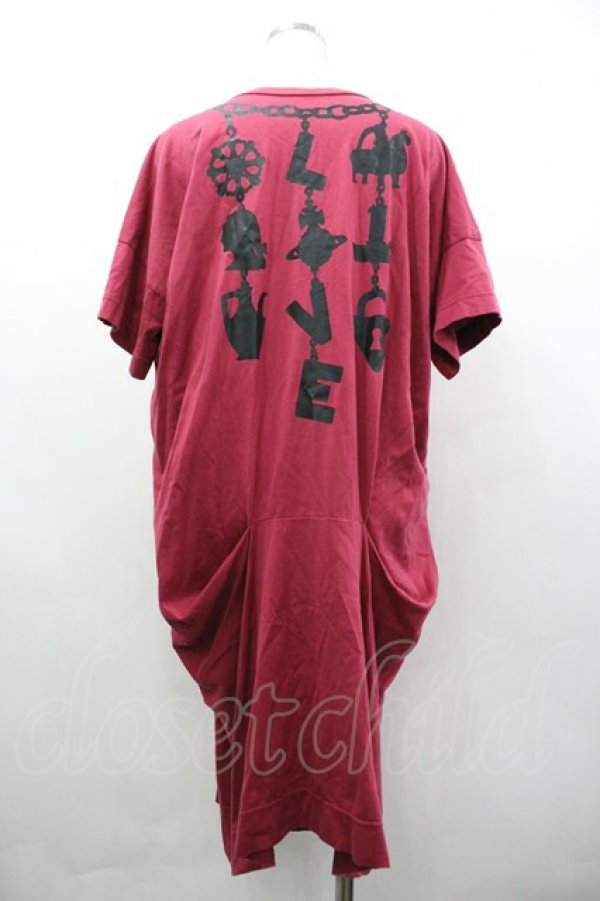 画像2: ヴィヴィアンウエストウッド 中古 / 騙シ絵ネックレスプリントワンピース 2 赤Ｘ黒  I-26-03-29-041-op-HD-ZI (2)