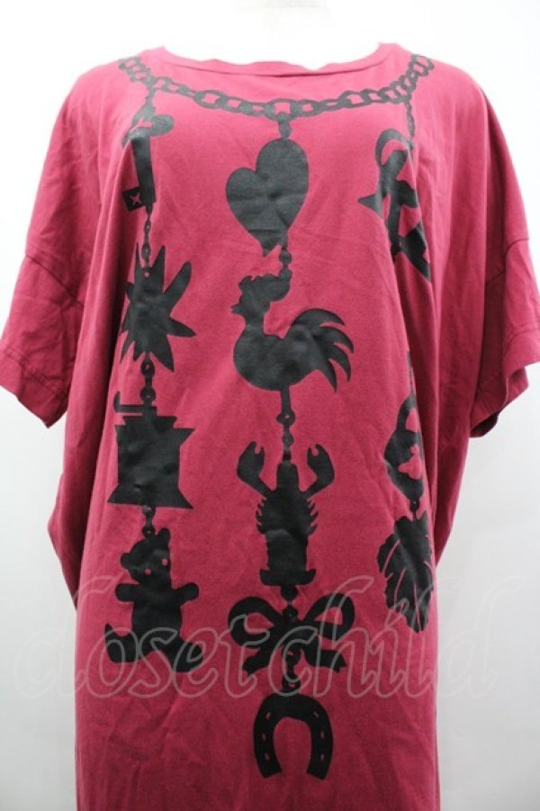 画像3: ヴィヴィアンウエストウッド 中古 / 騙シ絵ネックレスプリントワンピース 2 赤Ｘ黒  I-26-03-29-041-op-HD-ZI (3)