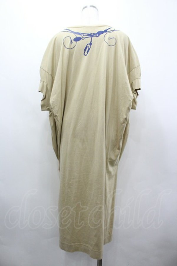 画像2: ヴィヴィアンウエストウッド 中古 / 騙シ絵オーブネックレスプリントワンピース 2 イエローＸネイビー  I-26-03-29-042-op-HD-ZI (2)