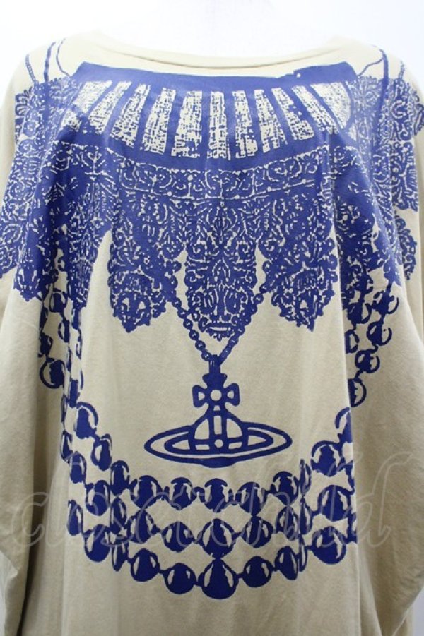 画像3: ヴィヴィアンウエストウッド 中古 / 騙シ絵オーブネックレスプリントワンピース 2 イエローＸネイビー  I-26-03-29-042-op-HD-ZI (3)