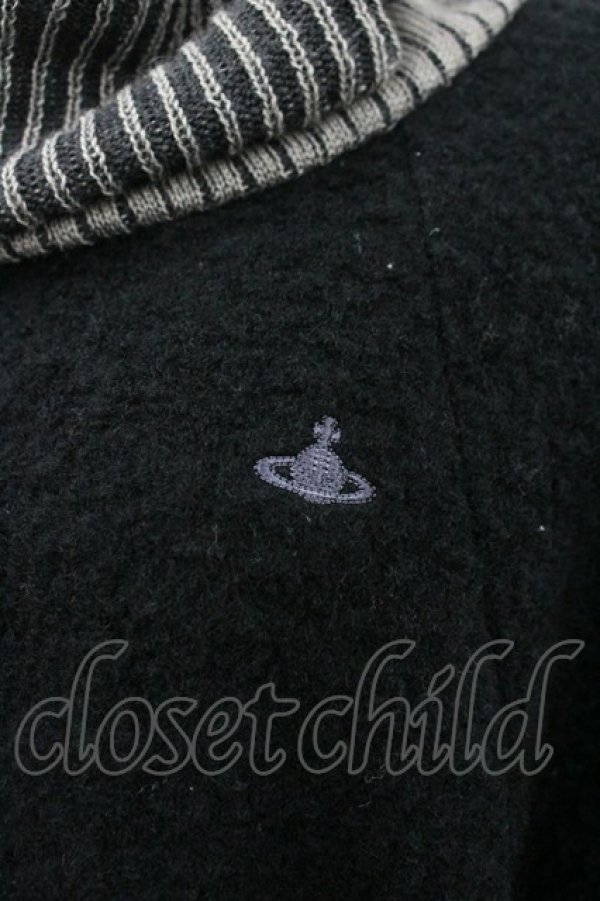 画像3: ヴィヴィアンウエストウッド 中古 / ストライプ襟単色オーブ刺繍ニットワンピース 2  I-26-03-29-049-op-HD-ZI (3)