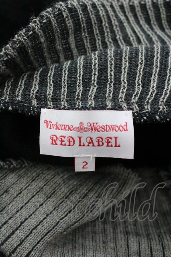 画像4: ヴィヴィアンウエストウッド 中古 / ストライプ襟単色オーブ刺繍ニットワンピース 2  I-26-03-29-049-op-HD-ZI (4)