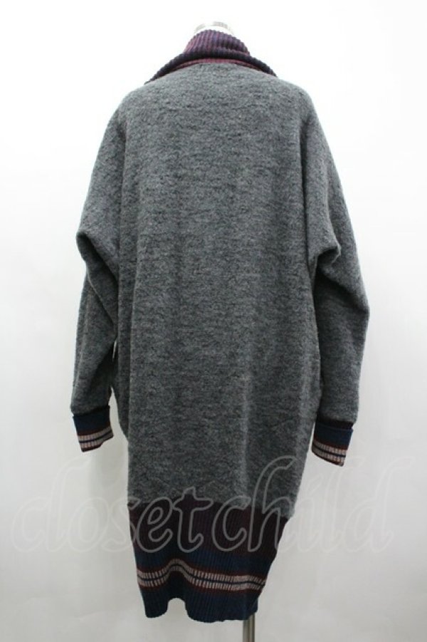 画像2: ヴィヴィアンウエストウッド 中古 / ストライプ襟単色オーブ刺繍ニットワンピース 2  I-26-03-29-050-op-HD-ZI (2)