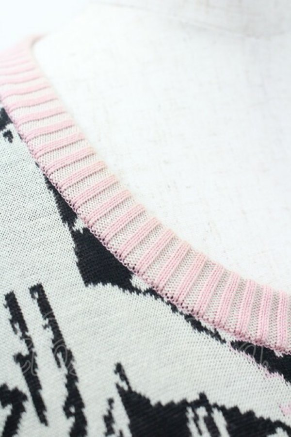 画像4: ヴィヴィアンウエストウッド 中古 / PUNKATURE ニットリブワンピース 2 アイボリーＸピンク  I-26-03-29-054-to-HD-ZI (4)