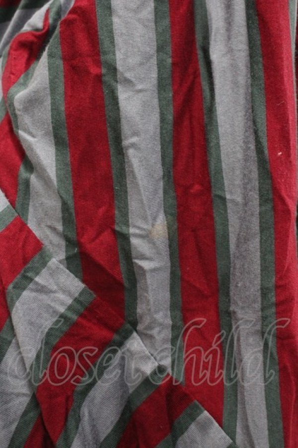 画像4: ヴィヴィアンウエストウッド 中古 / 単色オーブストライプ変形ワンピース 2 赤Ｘサックス  I-26-03-29-062-op-HD-ZI (4)