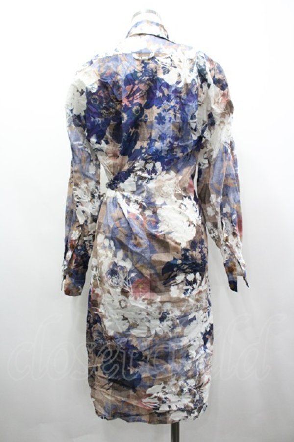 画像2: ヴィヴィアンウエストウッド 中古 / ボタニカルチェックシャツワンピース 2 白ＸブラウンＸ青  I-26-03-29-063-op-HD-ZI (2)