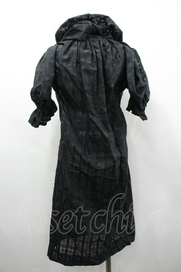 画像2: ヴィヴィアンウエストウッド 中古 / ブロックチェックフードワンピース 2 黒  I-26-03-29-064-op-HD-ZI (2)