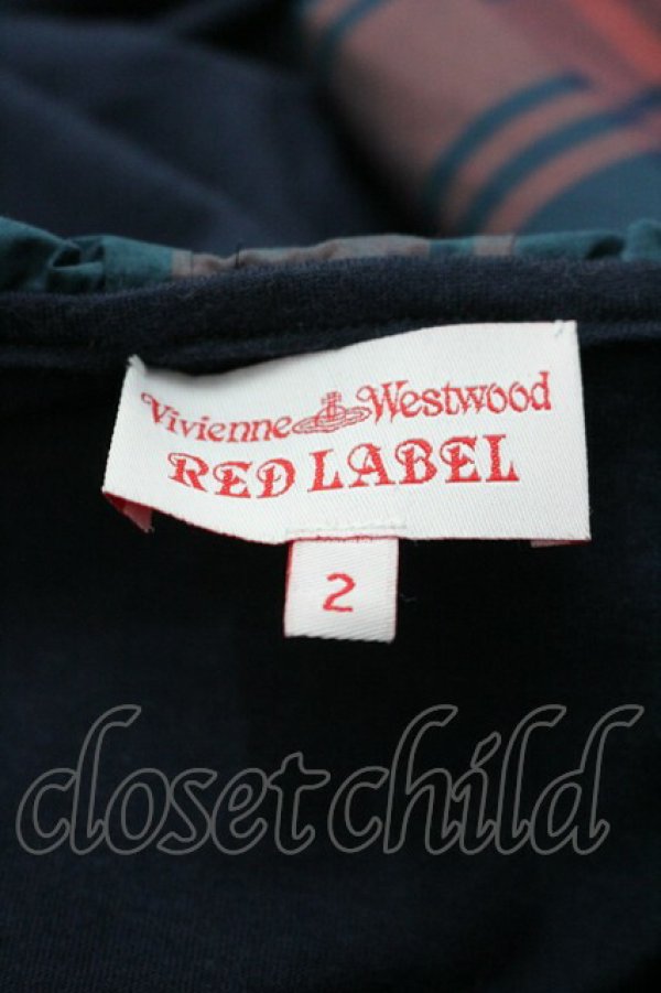 画像4: ヴィヴィアンウエストウッド 中古 / チェック襟半袖カットワンピース 2 ネイビーチェック  I-26-03-29-067-op-HD-ZI (4)