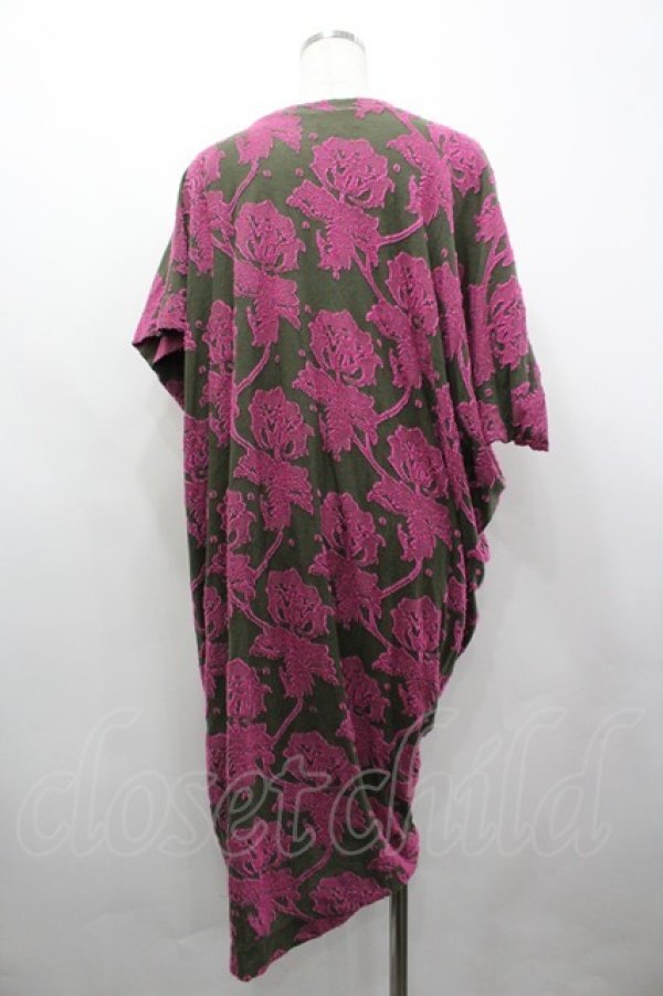 画像2: ヴィヴィアンウエストウッド 中古 / フラワー半袖ワンピース 2 ピンクＸカーキ  I-26-03-29-071-op-HD-ZI (2)