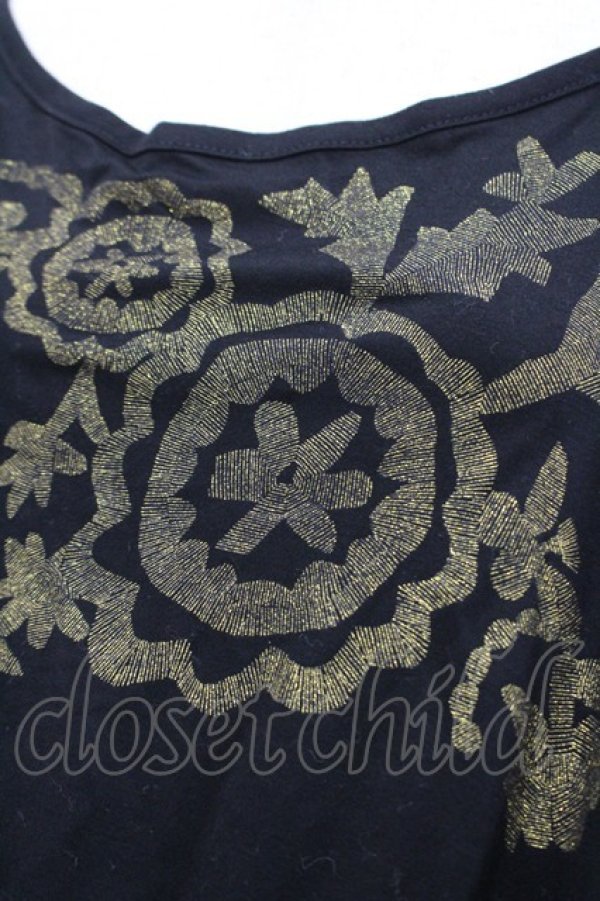 画像3: ヴィヴィアンウエストウッド 中古 / レースプリントカットワンピース 2 黒Ｘゴールド  I-26-03-29-075-op-HD-ZI (3)