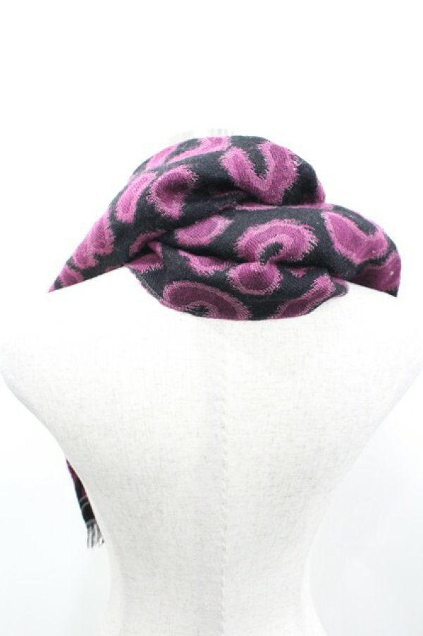 画像2: ヴィヴィアンウエストウッド 中古 / レオパードマフラー  パープル  I-26-03-29-011-gd-HD-ZI (2)