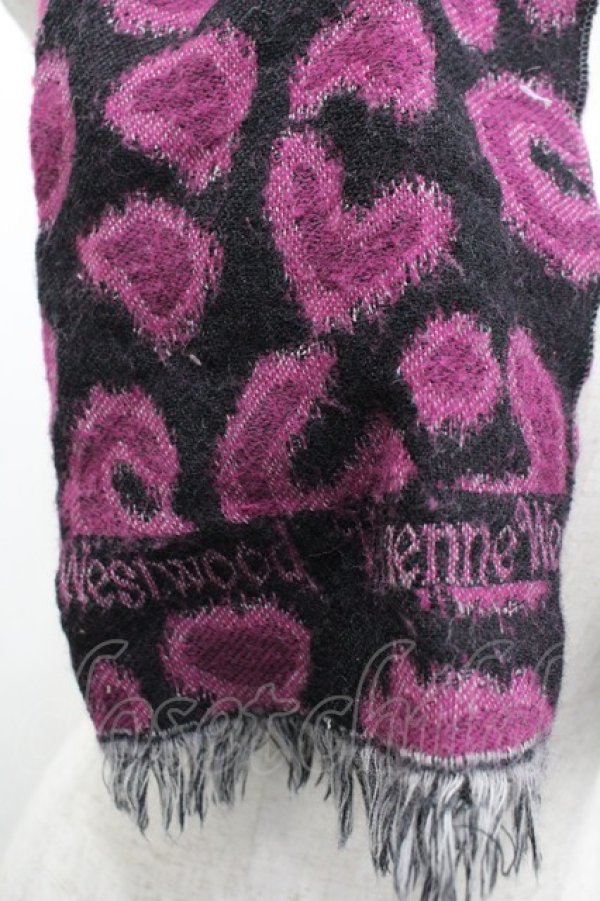 画像3: ヴィヴィアンウエストウッド 中古 / レオパードマフラー  パープル  I-26-03-29-011-gd-HD-ZI (3)