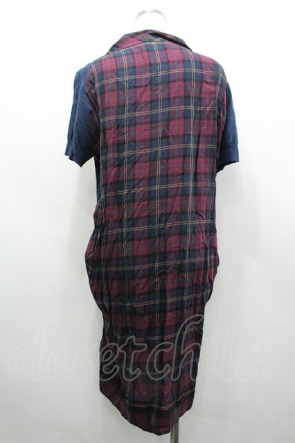 画像2: ヴィヴィアンウエストウッド 中古 / ハートワッペン半袖ニットワンピース 2 ネイビー  I-26-03-29-083-op-HD-ZI (2)