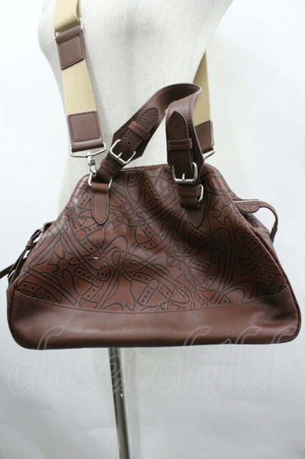 画像2: ヴィヴィアンウエストウッド 中古 / オーブ総柄ヤスミンバッグ  ブラウン  I-26-03-29-012-ba-HD-ZI (2)