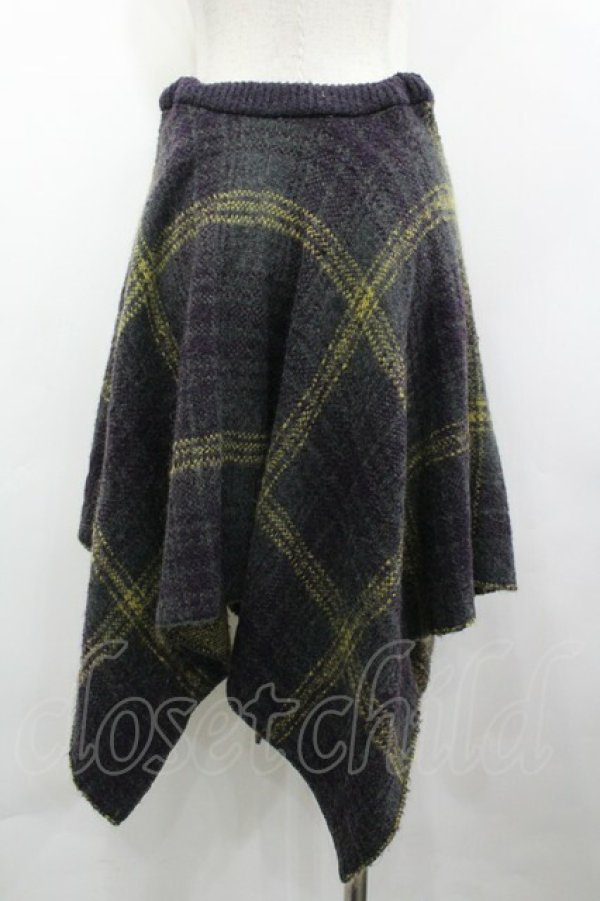 画像2: ヴィヴィアンウエストウッド 中古 / チェック変形ニットスカート 2  I-26-03-29-088-sk-HD-ZI (2)