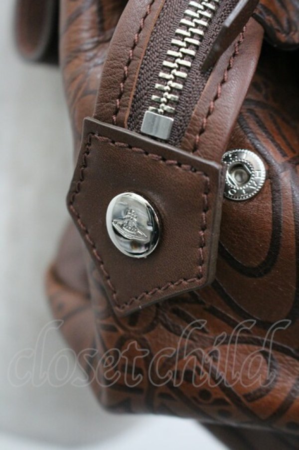 画像5: ヴィヴィアンウエストウッド 中古 / オーブ総柄ヤスミンバッグ  ブラウン  I-26-03-29-012-ba-HD-ZI (5)