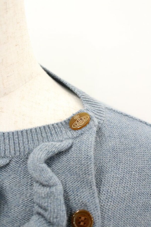 画像4: ヴィヴィアンウエストウッド 中古 / フリルニットカーディガン 3 青  I-26-03-29-014-jc-HD-ZI (4)