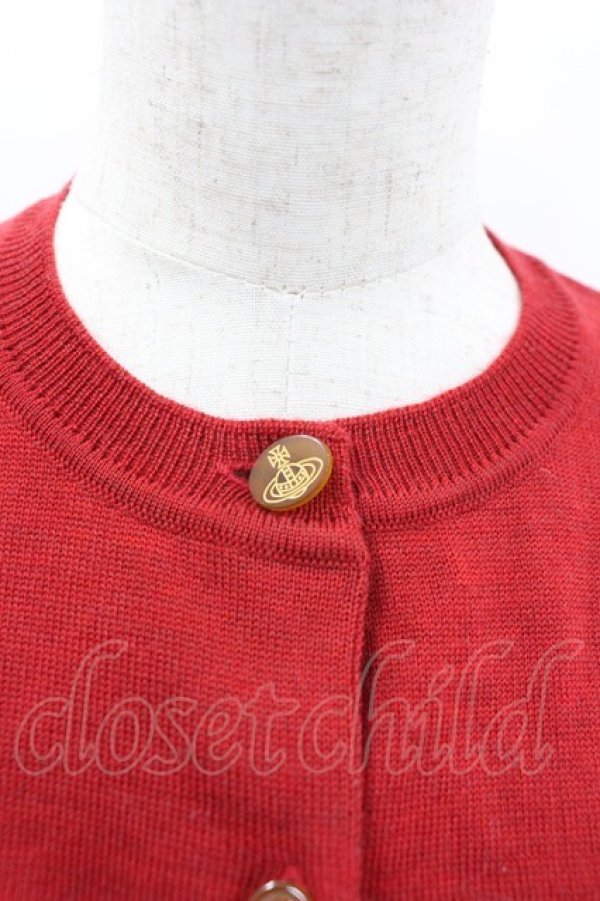 画像4: ヴィヴィアンウエストウッド 中古 / カラーオーブ刺繍ニットカーディガン M 赤  I-26-03-29-020-to-HD-ZI (4)