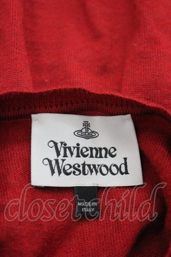 画像5: ヴィヴィアンウエストウッド 中古 / カラーオーブ刺繍ニットカーディガン M 赤  I-26-03-29-020-to-HD-ZI (5)