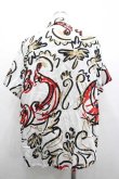 画像2: ヴィヴィアンウエストウッド 中古 / 総柄半袖シャツ 3 白Ｘ黒Ｘ赤  I-26-04-22-003-bl-HD-ZI (2)