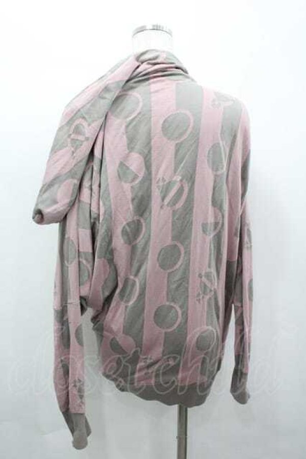 画像3: ヴィヴィアンウエストウッド 中古 / ボーダー総柄パーカー 2 ピンクＸグレー  I-26-04-22-021-to-HD-ZI (3)